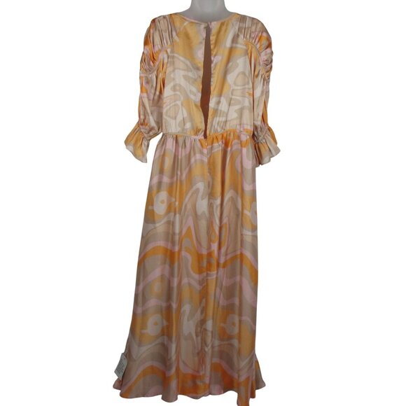 Asos Dress Midi Pastel Floral Shirred  Boho Size 10 NWT Romantic Flow Ethereal - Picture 4 of 9